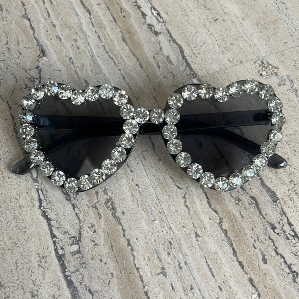 Rhinestone heart shaped glasses